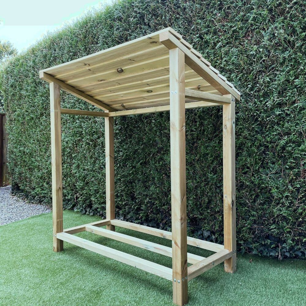 Porte-bûches Extérieur Himimi 235x116cm - Capacité 1,2m³, Acier Carbone, Housse Imperméable