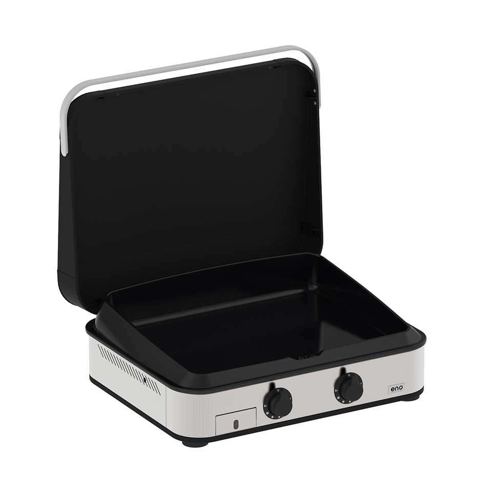ENO Plancha Gaz ENOSIGN 65 Noir & inox avec Capot-8 pers