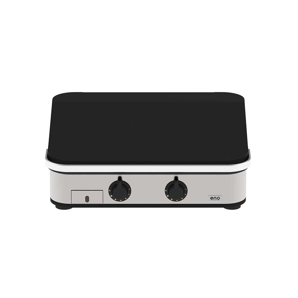 ENO Plancha Gaz ENOSIGN 65 Noir & inox avec Capot-8 pers – Image 2