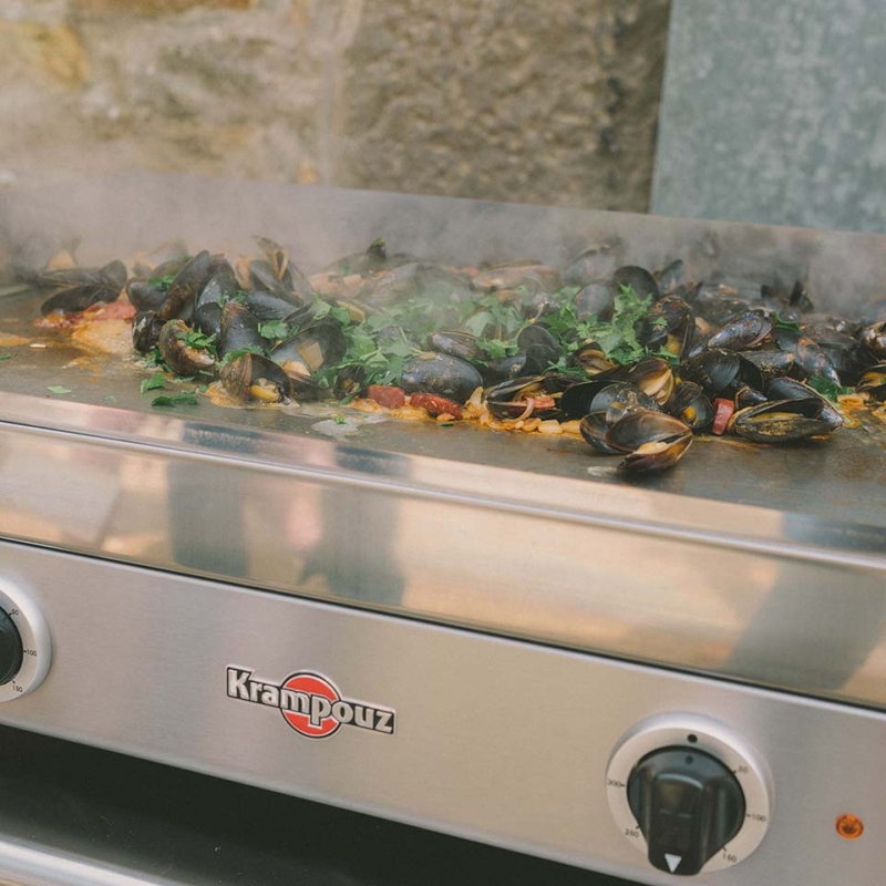 Krampouz Plancha Design Electrique Double  Inox-10 pers